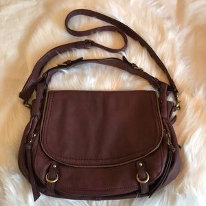 David jones burgundy leather purse